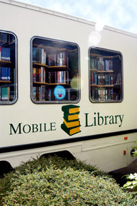 cropped image of mobile library